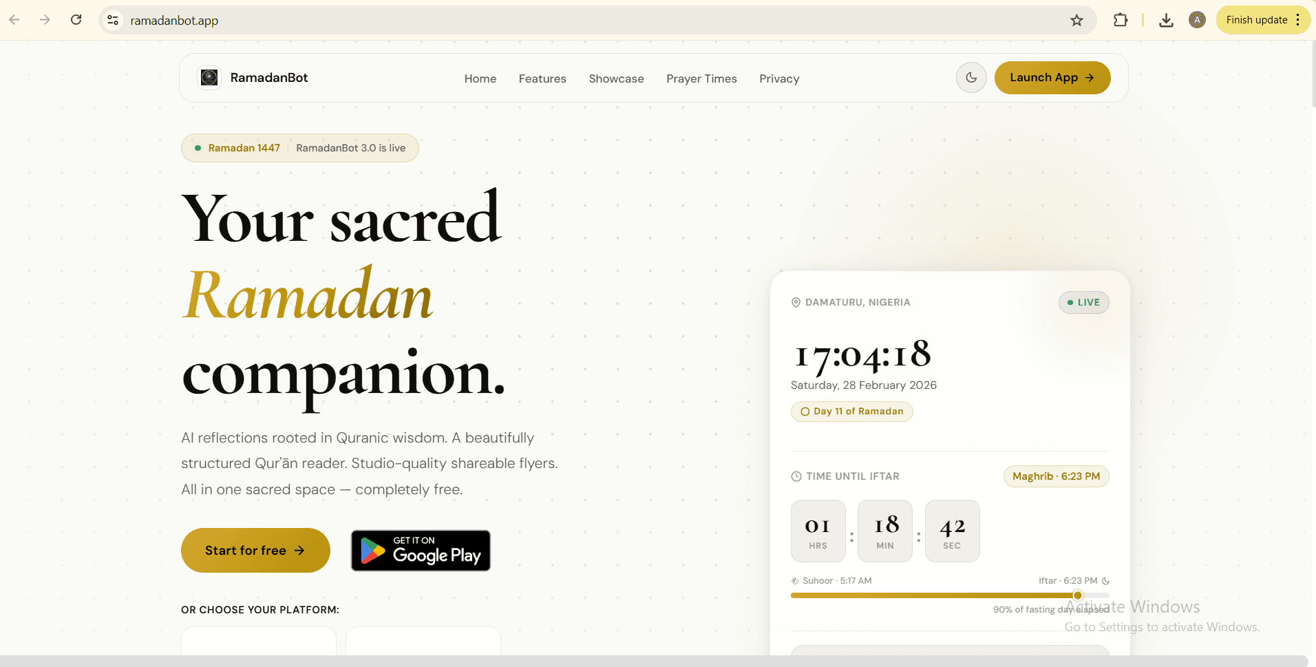 RamadanBot—AI-Powered Islamic Web Application